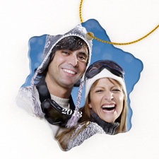 Snowflake Porcelain Photo Holiday Ornament