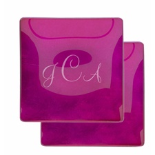 Fuchsia Glass Dish Set