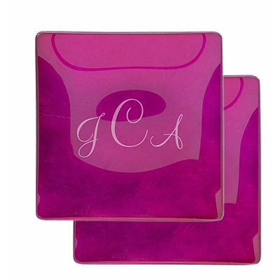 Fuchsia Glass Dish Set