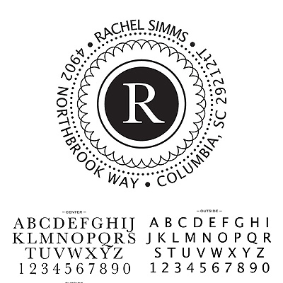 Personalized Self-Inking Address Stamp - Scroll Design