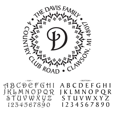 Personalized Self-Inking Address Stamp - Diamond Border Design