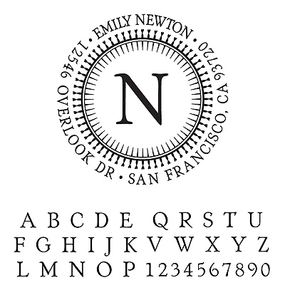 Personalized Self-Inking Address Stamp - Crown Border Design