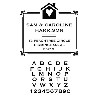 Personalized Self-Inking Address Stamp - Home and Heart Design
