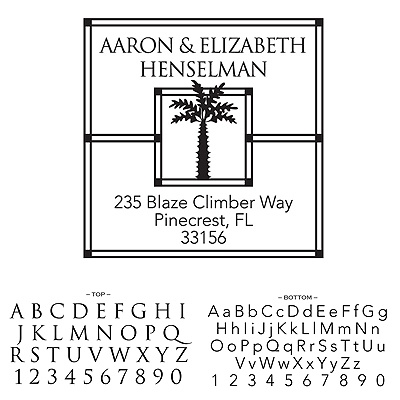 Personalized Self-Inking Address Stamp - Palm Tree Design