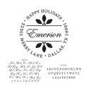 Personalized Self-Inking Address Stamp - Holly Design