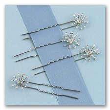 Rhinestone Snowflake Hair Pins