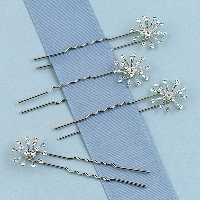 Wedding Party Pins on Gifts    Wedding Gifts For Women    Rhinestone Snowflake Hair Pins