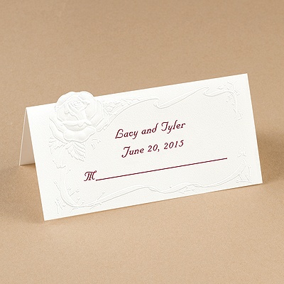 White Rose Place Card