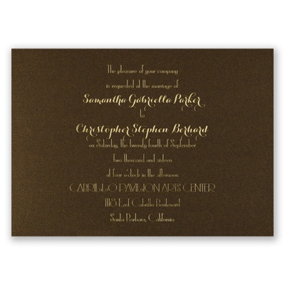 Effortless Beauty - Brown Shimmer - Foil Invitation