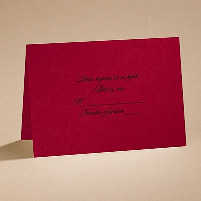 Dramatic Rose - Black and Red - respond card and envelope