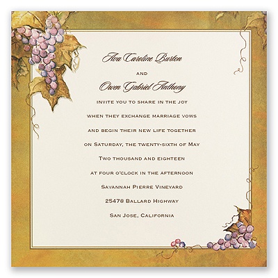 In the Vineyard - Invitation