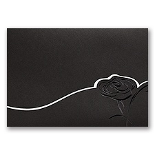 Dramatic Rose - Black and White - invitation