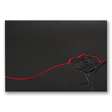Dramatic Rose - Black and Red - invitation