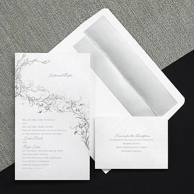 Shimmering Love Birds - Invitation