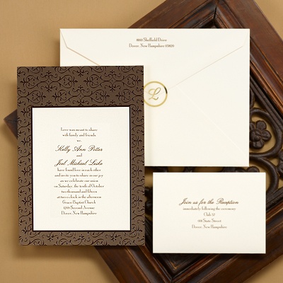 Mocha Filigree - Invitation