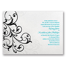 Swirling Black Filigree - Invitation