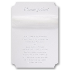 White Modern Veil - Ecru Tulle - Invitation