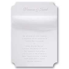 White Modern Veil - White Tulle - Invitation