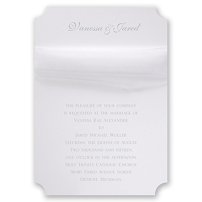 White Modern Veil - White Tulle - Invitation