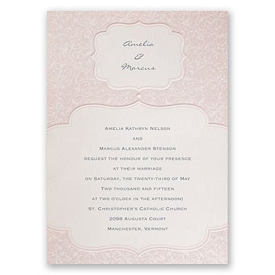 Faded Pink Filigree - Invitation