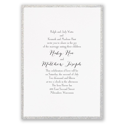 Framed in Glitter - Silver - Invitation