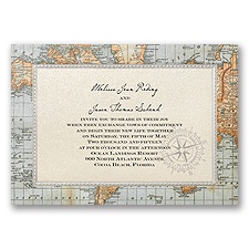 Antique World Map - Invitation