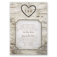 Birch Tree Carvings - Invitation