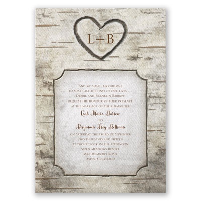 Birch Tree Carvings - Invitation
