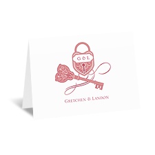 Lock and Key - Thank You Card and Envelope