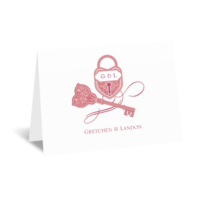 Lock and Key - Thank You Card and Envelope