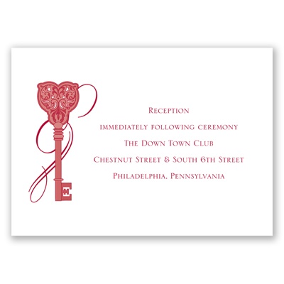 Lock and Key - Reception Card