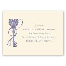 Lock and Key - Ecru - Reception Card