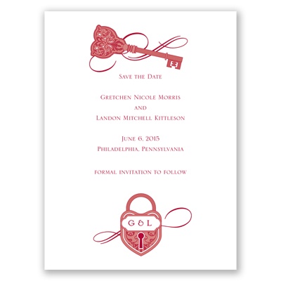 Lock and Key - Save the Date Card