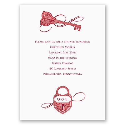 Lock and Key - Bridal Shower Invitation