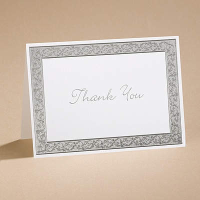 All That Shimmers - Silver Thank You Card and Envelope