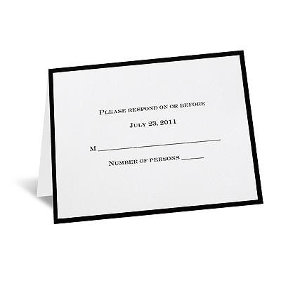 In Black And White - Response Card And Envelope