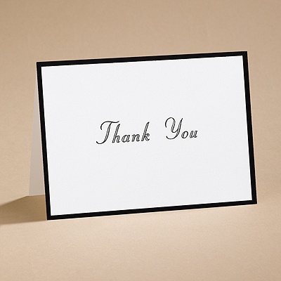 In Black And White - Thank You Card And Envelope
