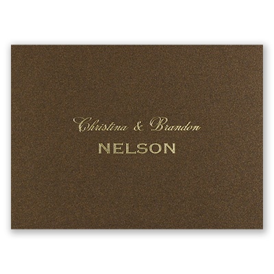 Brown Shimmer - Foil Note Card and Envelope