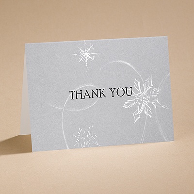 Silver Snowfall - Thank You Card and Envelope