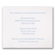 White Accommodations Card - Horizontal
