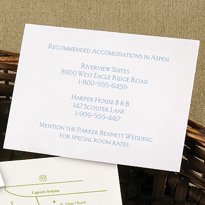 White Accommodations Card - Horizontal