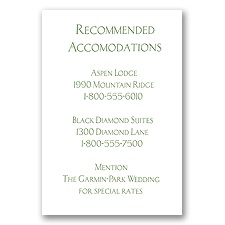 White Accommodations Card - Vertical
