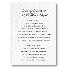 White Direction Card - Vertical