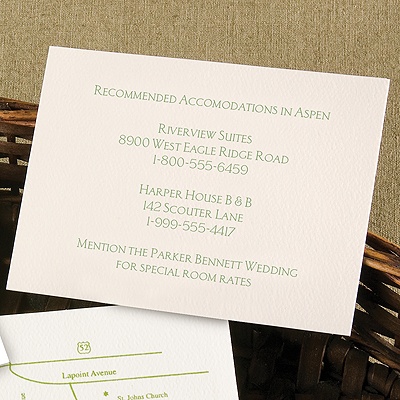 Ecru Accommodations Card - Horizontal