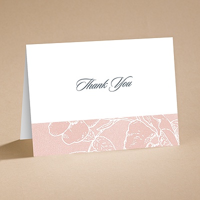 Pink Petals - Thank You Card and Envelope