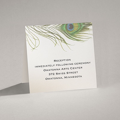 Petite Peacock Feather - Reception Card