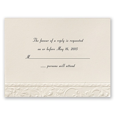 Vintage - Ecru - Response Card and Envelope