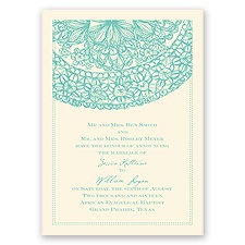 Lacy Accent - Ecru - Invitation