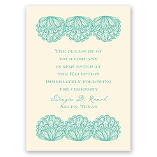 Lacy Accent - Ecru - Reception Card