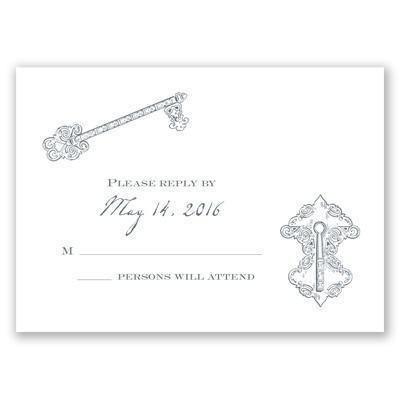 Vintage Key - Response Card and Envelope